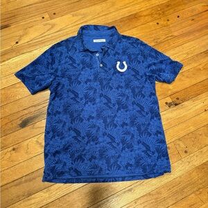 Tommy Bahama NFL Colts Polo | Men’s Large | Blue Floral Embroidered Horseshoe